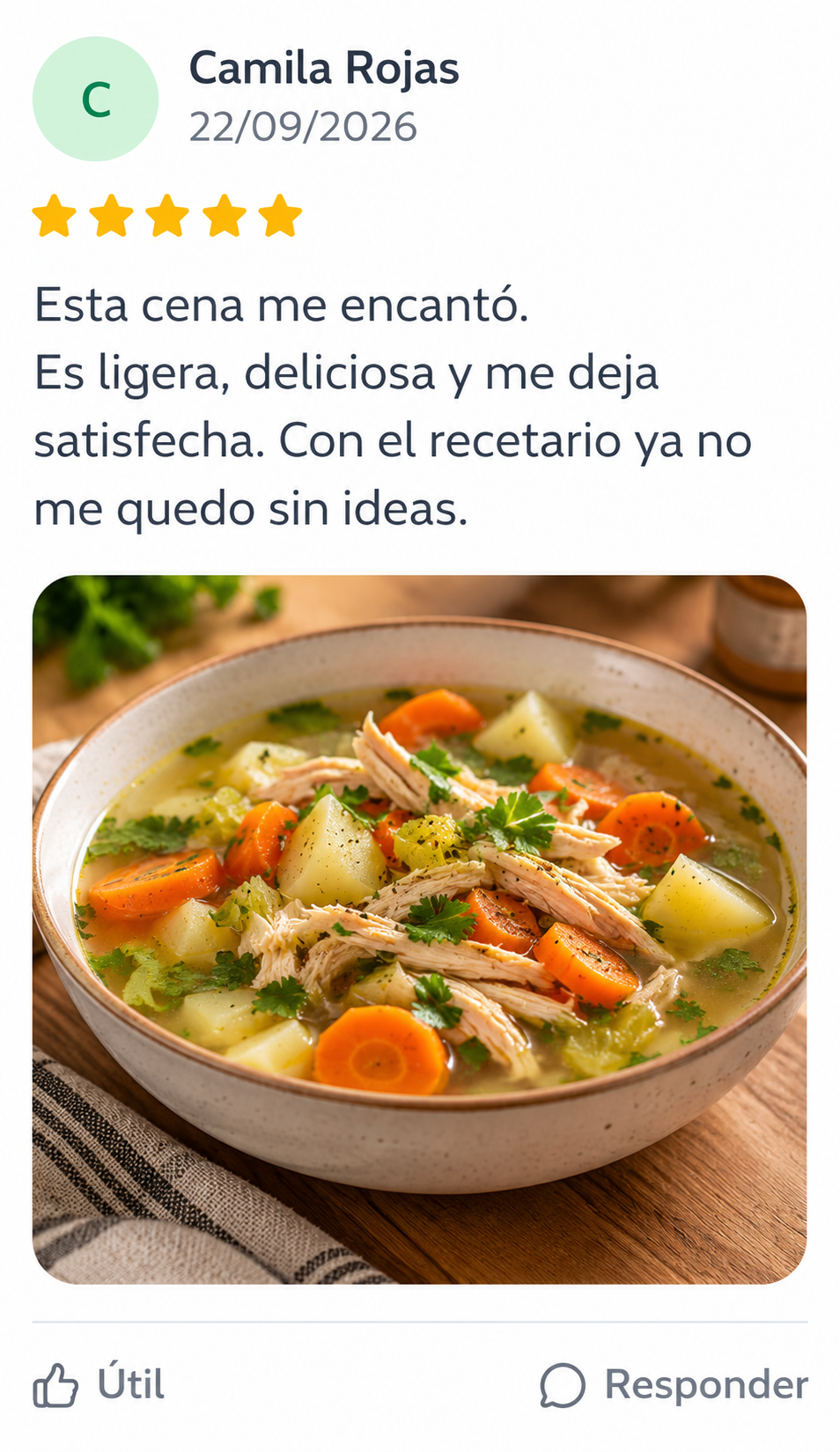 Reseña de Camila Rojas: esta cena es ligera, deliciosa y la deja satisfecha